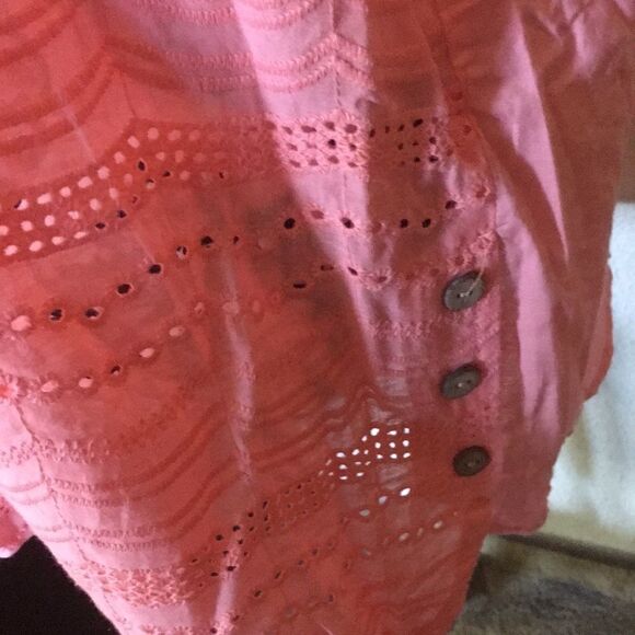 Gracila Women's Boho Embroidered Eyelet Blouse 3XL - Picture 3 of 10